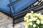 MFSTUDIO Adjustable Outdoor Recliner Chair, Navy Blue