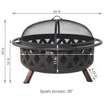 Sunnydaze 36-Inch Black Steel Wood Fire Pit