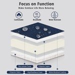 MFSTUDIO Adjustable Outdoor Recliner Chair, Navy Blue