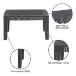 Dark Gray Faux Rattan Coffee Table by Flash Furniture