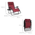Oversized Zero Gravity Patio Lounge Chair - Burgundy