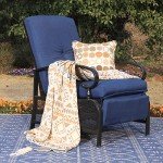 MFSTUDIO Adjustable Outdoor Recliner Chair, Navy Blue
