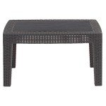 Dark Gray Faux Rattan Coffee Table by Flash Furniture