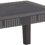 Dark Gray Faux Rattan Coffee Table by Flash Furniture