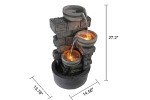 28-Inch Tiered Stone Waterfall Fountain for Outdoors