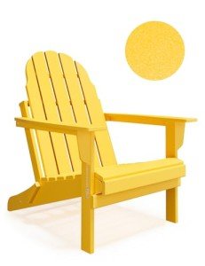 Yellow Folding Adirondack Chair - All-Weather Durable Design