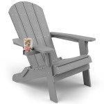Oversized Folding Adirondack Chair with Cup Holder