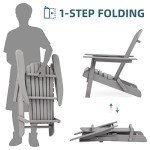 Set of 2 Wooden Folding Adirondack Chairs