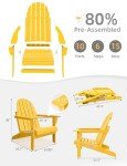 Yellow Folding Adirondack Chair - All-Weather Durable Design