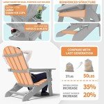 Oversized Folding Adirondack Chair with Cup Holder