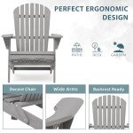 Set of 2 Wooden Folding Adirondack Chairs
