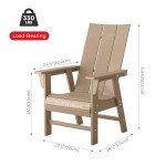 Costaelm Nautical Curveback Adirondack Chair - Weathered Wood
