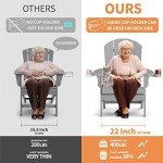 Oversized Folding Adirondack Chair with Cup Holder