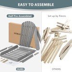 Set of 2 Wooden Folding Adirondack Chairs