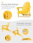 Yellow Folding Adirondack Chair - All-Weather Durable Design