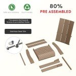 Costaelm Nautical Curveback Adirondack Chair - Weathered Wood