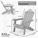 Oversized Folding Adirondack Chair with Cup Holder