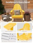 Yellow Folding Adirondack Chair - All-Weather Durable Design