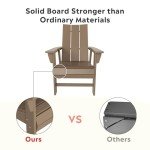 Costaelm Nautical Curveback Adirondack Chair - Weathered Wood