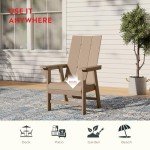 Costaelm Nautical Curveback Adirondack Chair - Weathered Wood