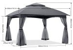 Dark Gray 10x12 Outdoor Gazebo with Netting