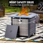 28" Propane Fire Pit Table - 50,000 BTU
