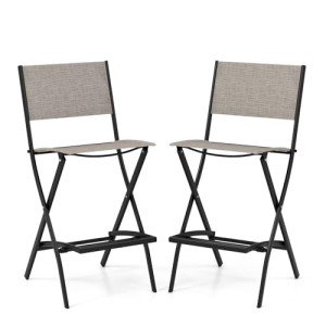 2-Piece Folding Patio Bar Chair Set
