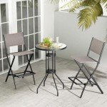 2-Piece Folding Patio Bar Chair Set