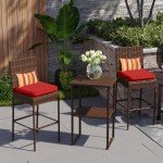 Sundale 4-Piece Wicker Bar Stool Set