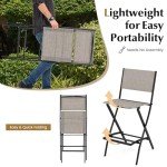 2-Piece Folding Patio Bar Chair Set