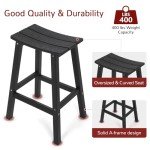 Set of 2 Black All-Weather Bar Stools