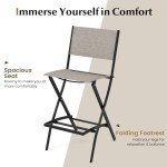 2-Piece Folding Patio Bar Chair Set
