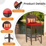 Sundale 4-Piece Wicker Bar Stool Set