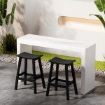 Set of 2 Black All-Weather Bar Stools