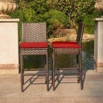Sundale 4-Piece Wicker Bar Stool Set