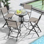 2-Piece Folding Patio Bar Chair Set
