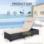 WAROOM Adjustable Wicker Chaise Lounge Chairs Set