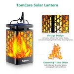 Upgraded Solar Lanterns with Flickering Flames - 2 Pack