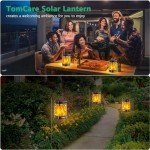 Upgraded Solar Lanterns with Flickering Flames - 2 Pack
