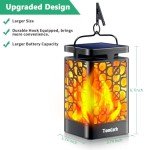 Upgraded Solar Lanterns with Flickering Flames - 2 Pack