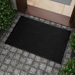 Set of 4 Black Rubber Doormats - 24" x 36