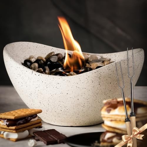Elegant Portable Concrete Tabletop Fire Pit