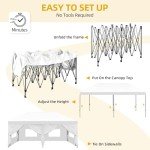 DWVO White Pop-Up Canopy Tent with Accessories