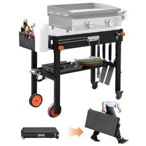 Portable Outdoor Grill Table with Wheels