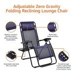 Blue Adjustable Zero Gravity Lounge Chair with Table