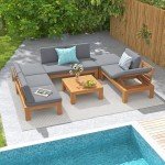 Sunsitt 6-Piece Acacia Wood Patio Sectional Set