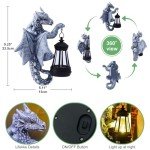 Fashionoda Solar Lantern Dragon Tree Hugger Statue