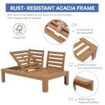Sunsitt 6-Piece Acacia Wood Patio Sectional Set