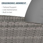 4-Piece Grey Wicker Patio Furniture Set