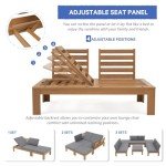 Sunsitt 6-Piece Acacia Wood Patio Sectional Set